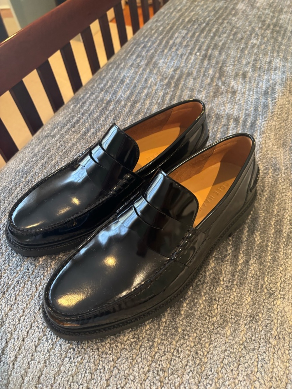 Cole Haan Classic Black Leather Penny Loafers - Men